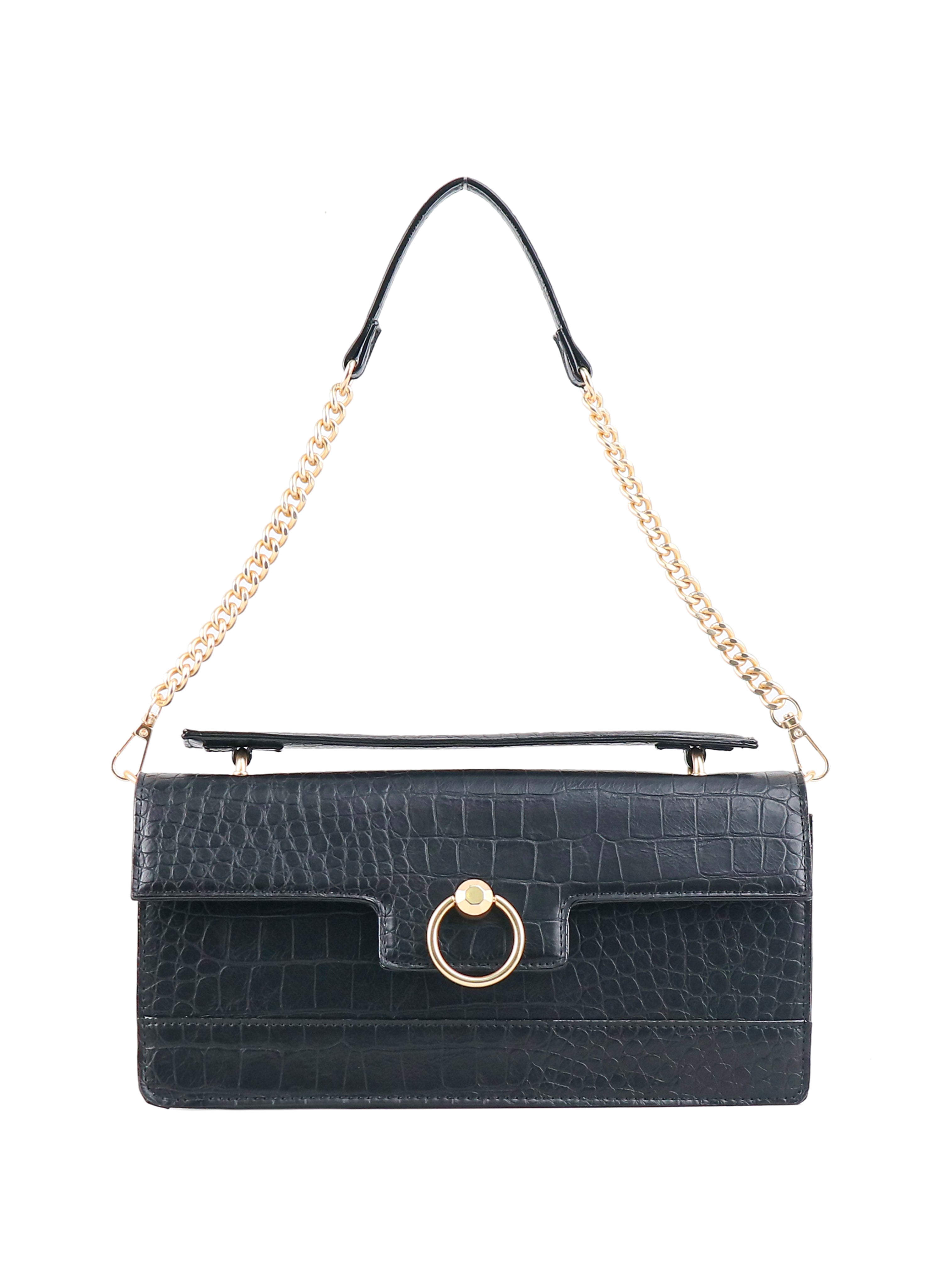 Brooke Clutch - Black Croco