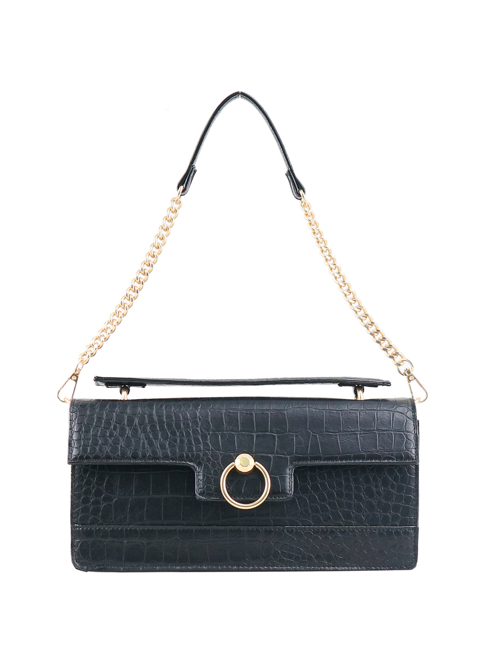 Brooke Clutch - Black Croco