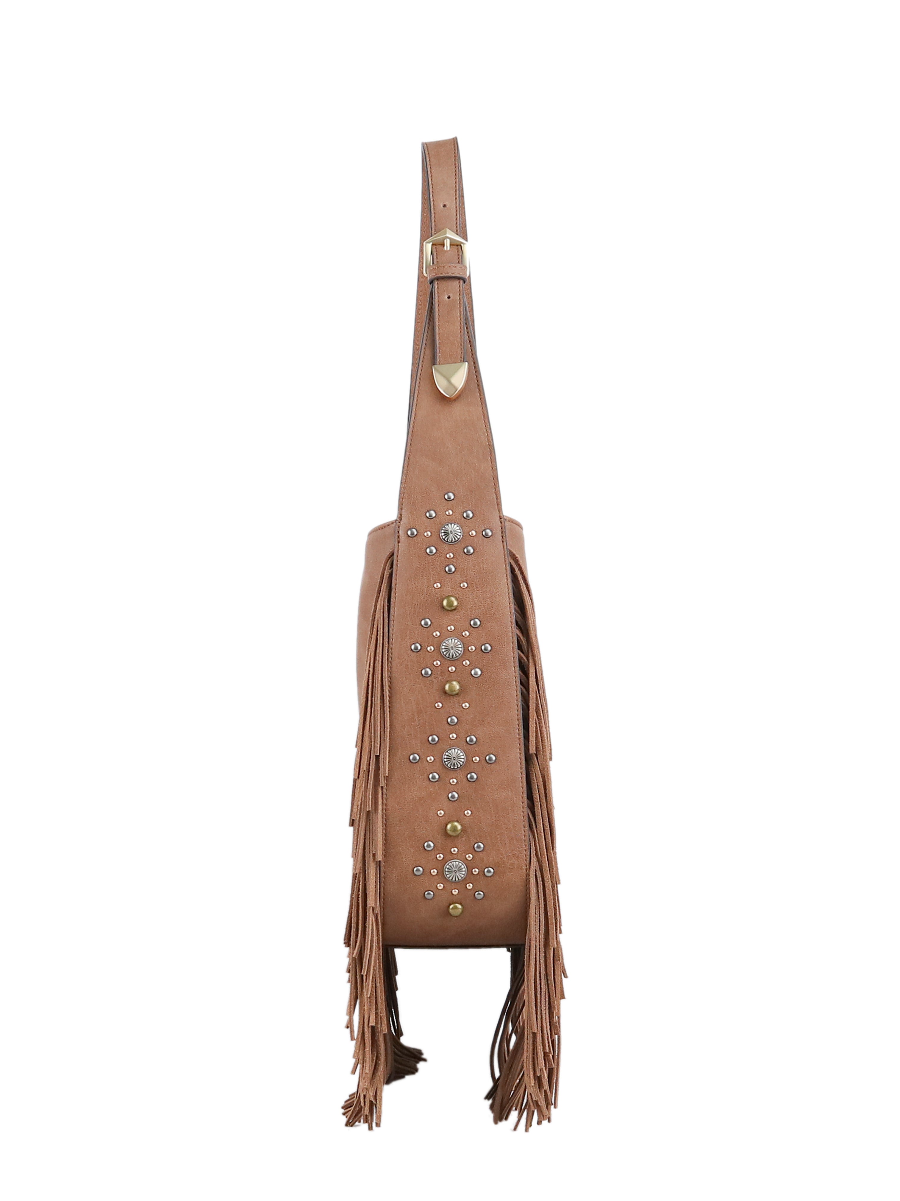Fringed Calypso Hobo - Almond Brown