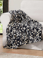 Wildflower Park Plush Throw - Black