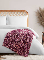 Wildflower Park Plush Throw - Wine Red