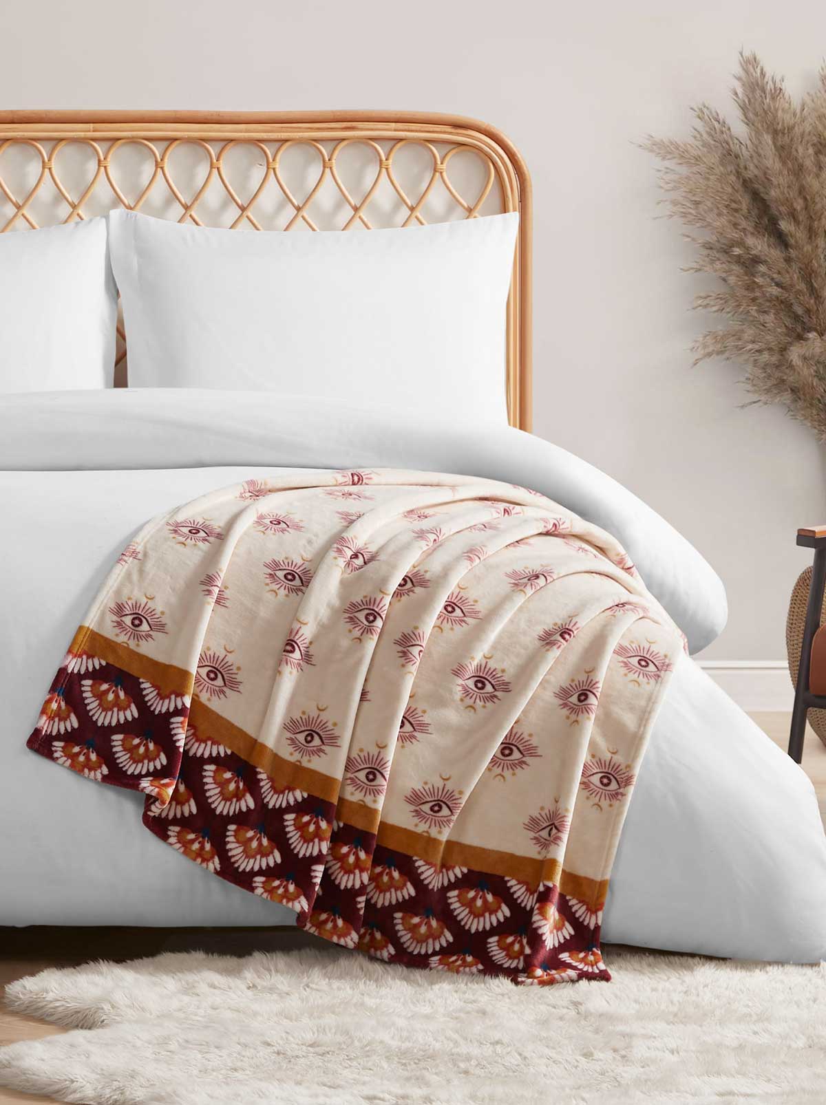 Celeste Plush Throw - Burgandy Red