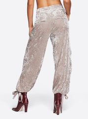 Velvet Cargo Pant - Pearl Grey