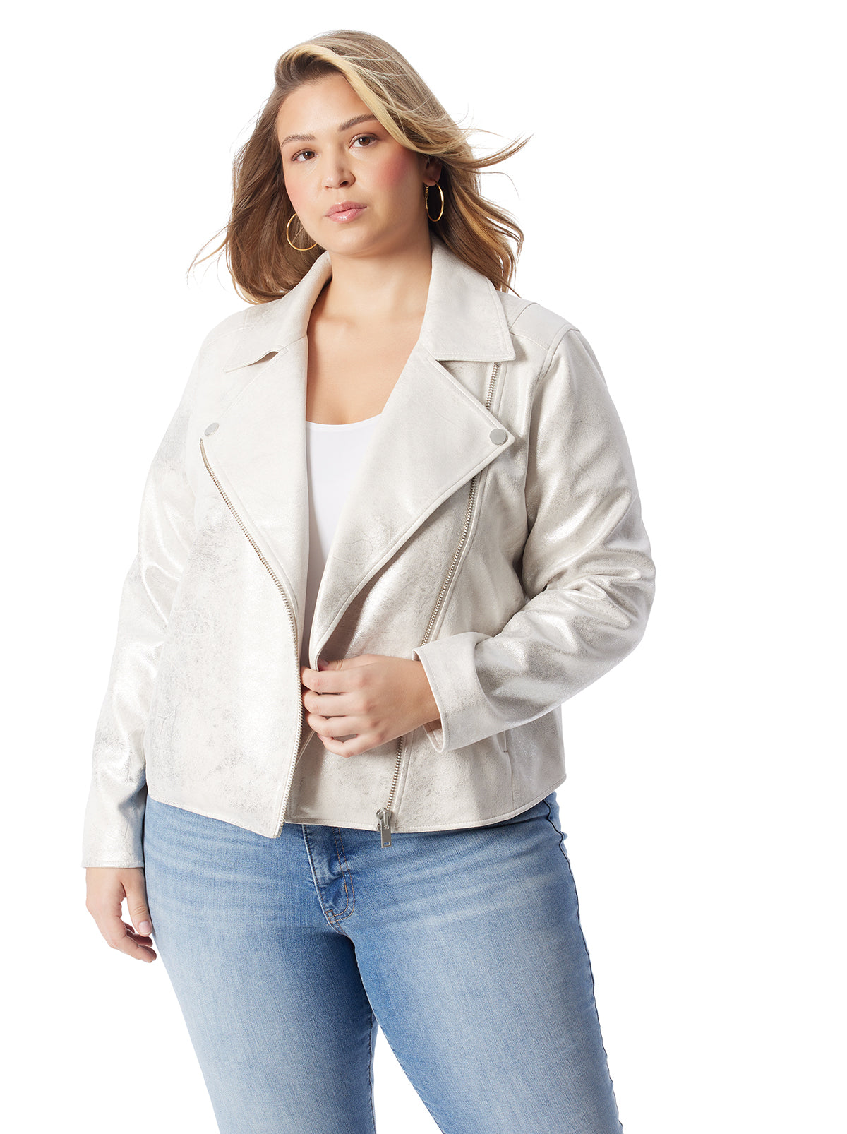 Biker Jacket - Silver Cream