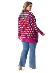Open Front Cardigan - Festive Swirl