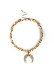 Pave Horn Necklace
