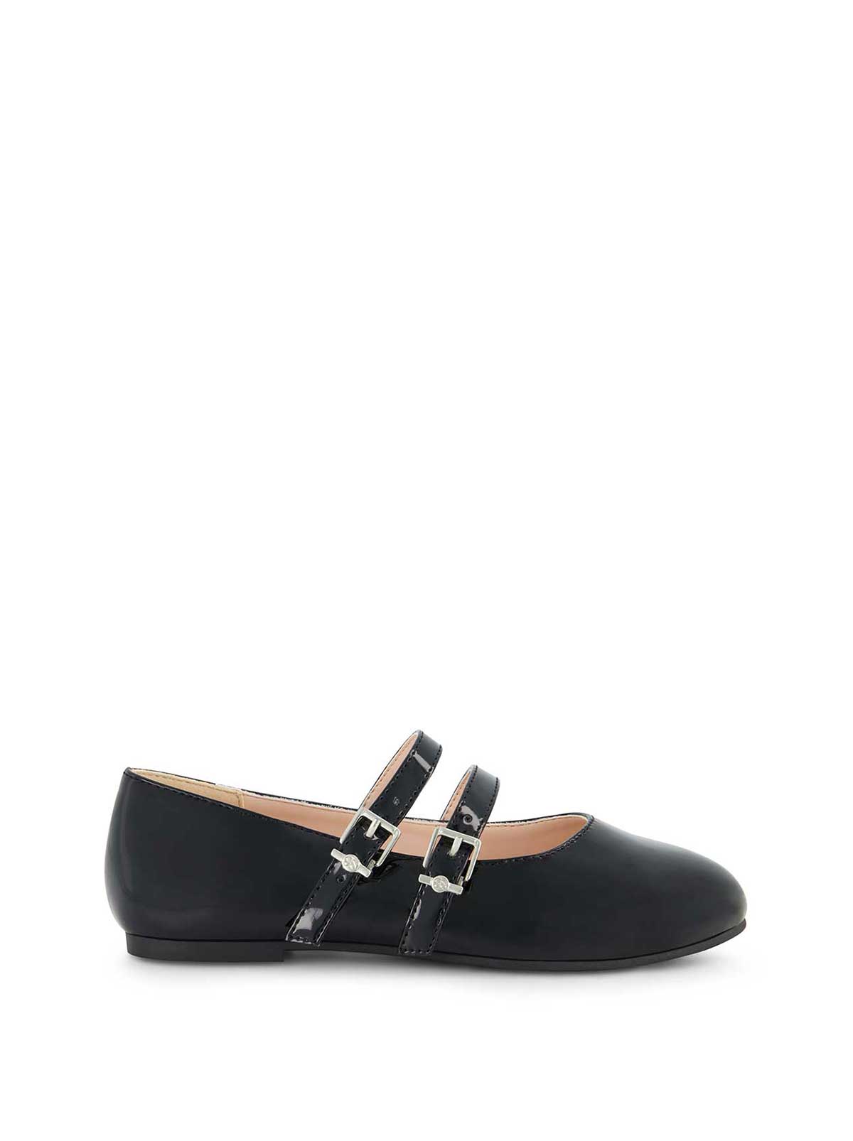 Little Girls' Amy Double Strap Ballet Flat - Black