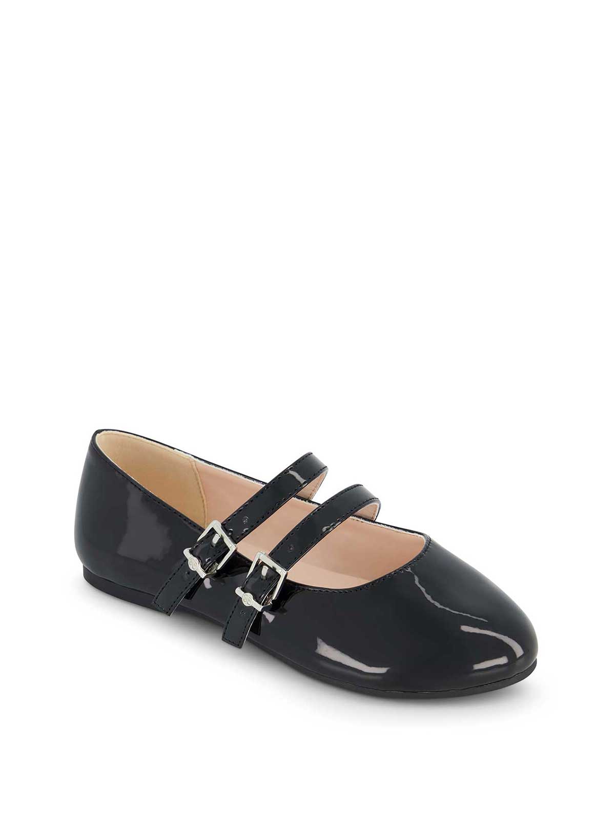 Little Girls' Amy Double Strap Ballet Flat - Black