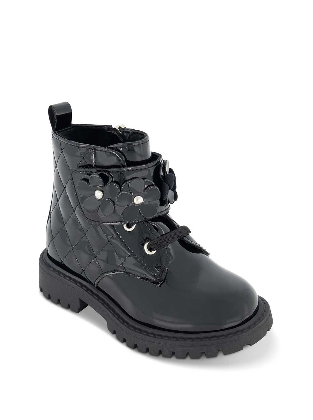 Toddler Daria Flower Moto Boot - Black