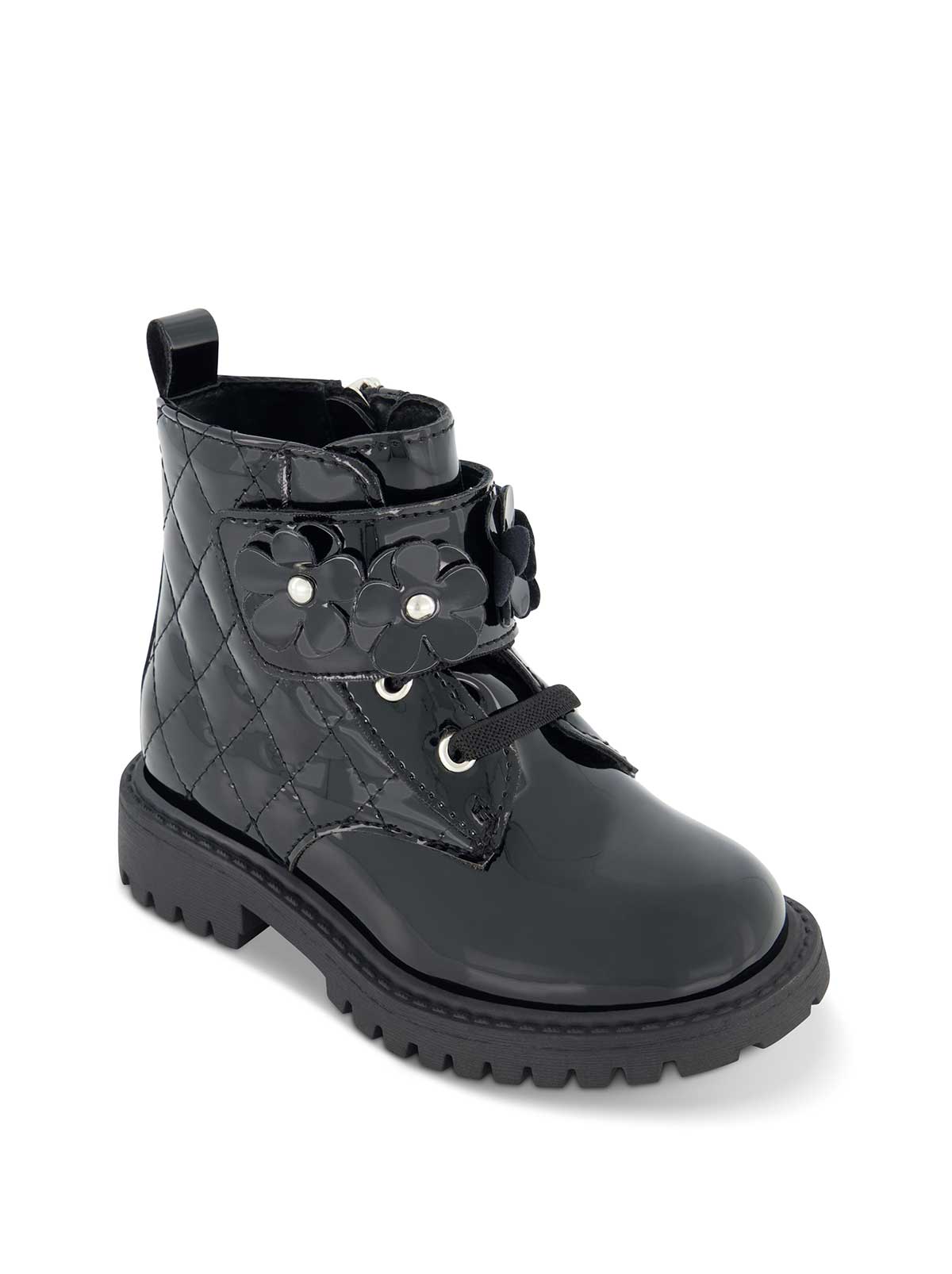 Toddler Daria Flower Moto Boot - Black
