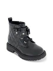 Toddler Daria Flower Moto Boot - Black