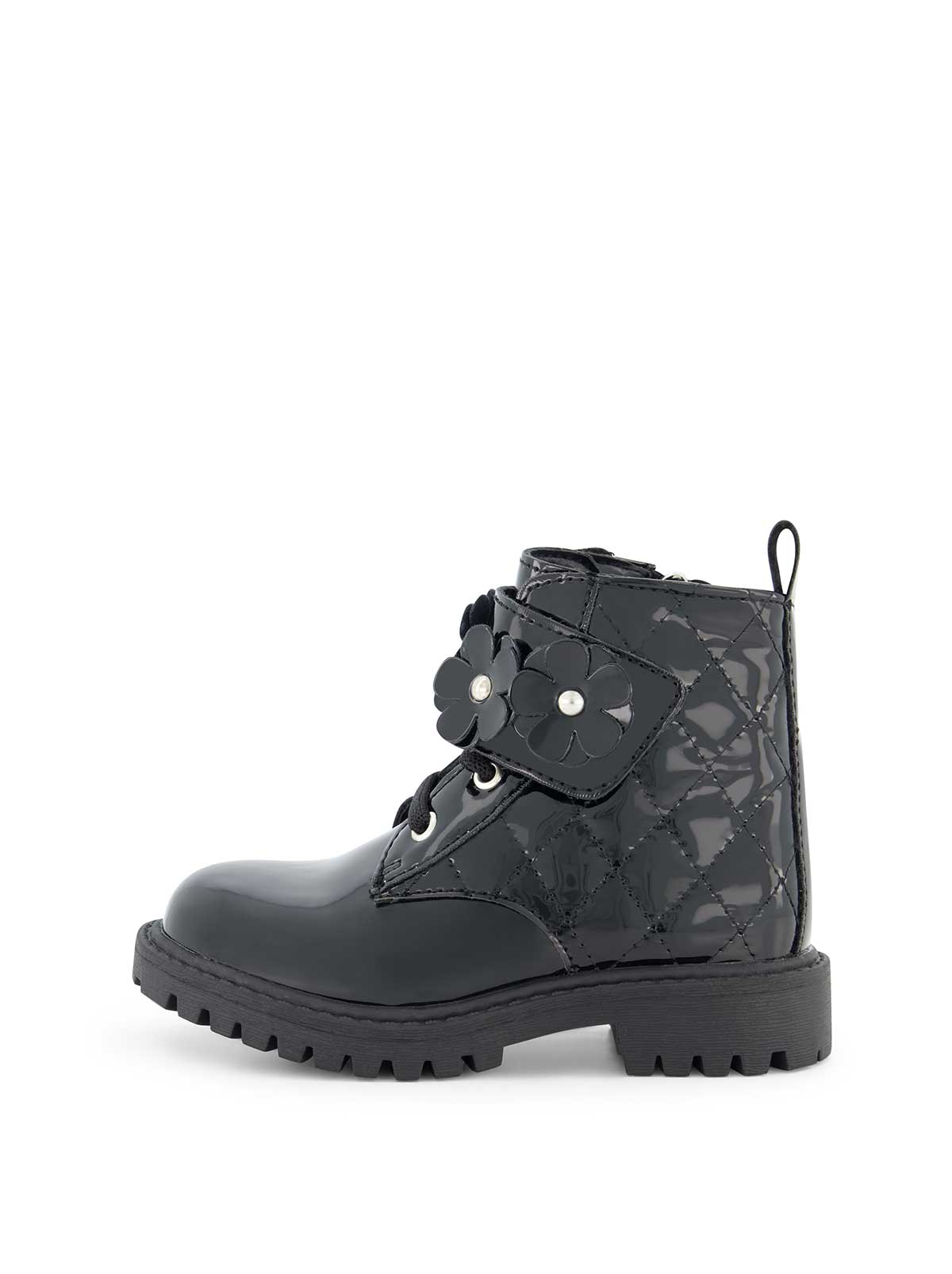 Toddler Daria Flower Moto Boot - Black