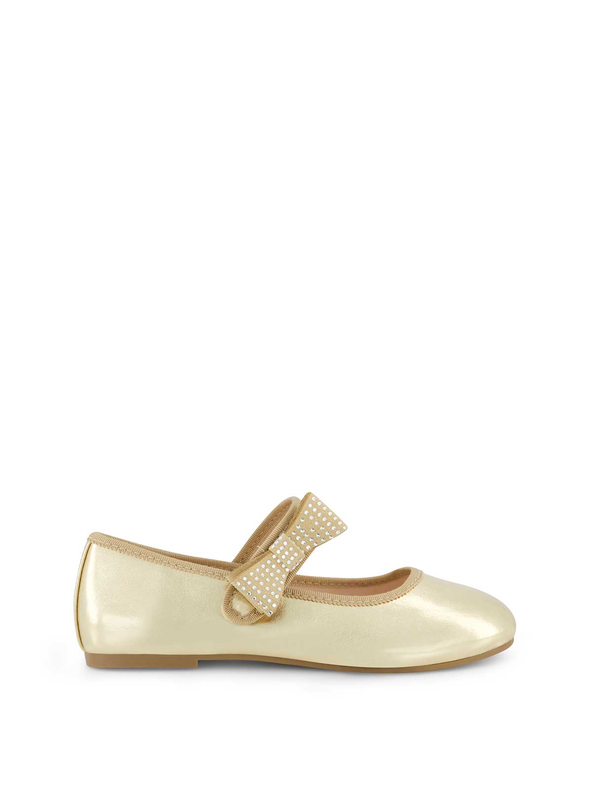 Little Girls' Amy Crystal Bow Ballet Flat - Gold