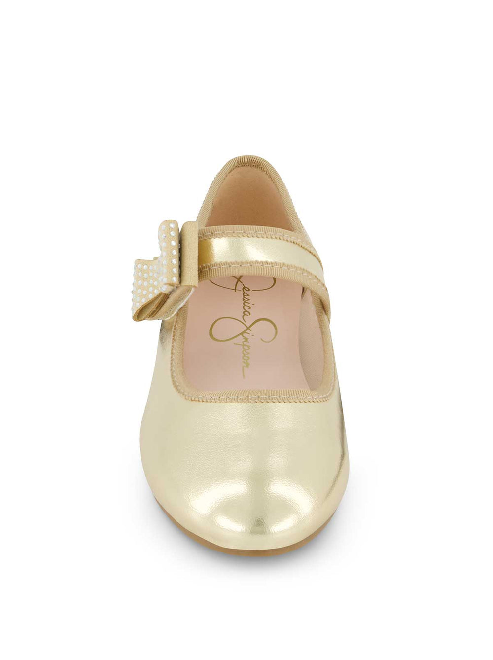 Little Girls' Amy Crystal Bow Ballet Flat - Gold