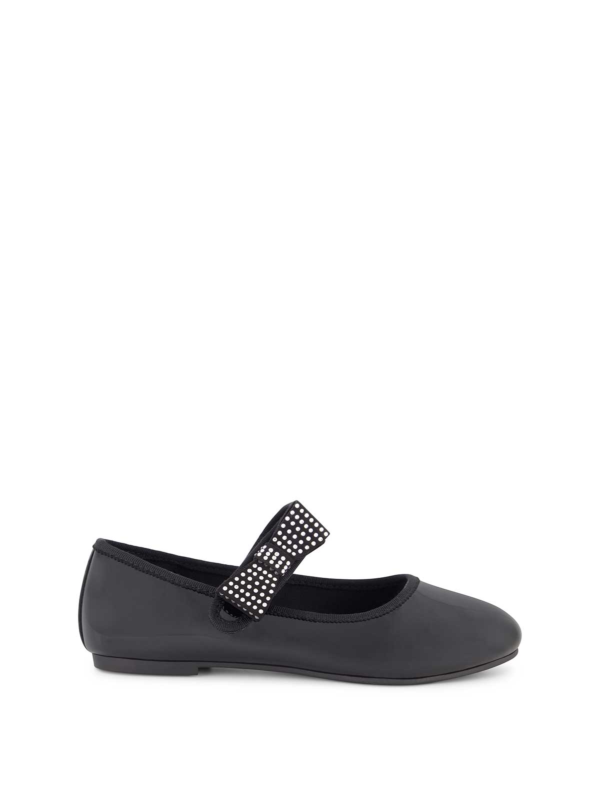 Little Girls' Amy Crystal Bow Ballet Flat - Black