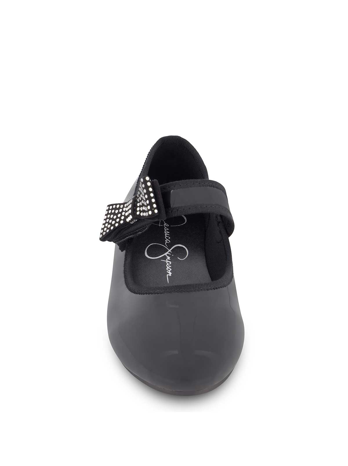 Little Girls' Amy Crystal Bow Ballet Flat - Black