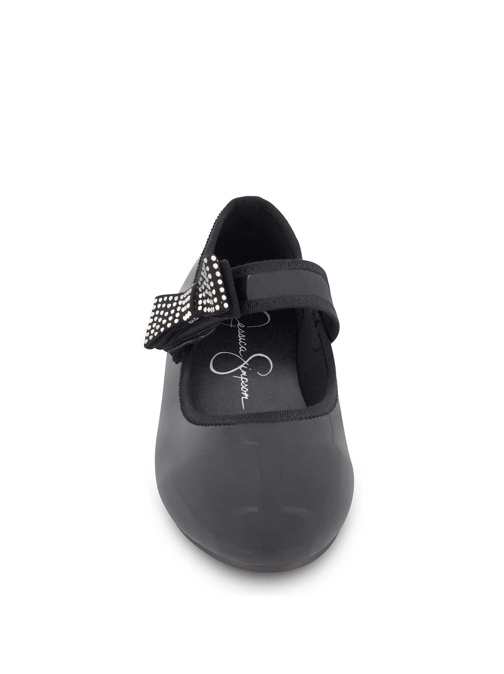 Little Girls' Amy Crystal Bow Ballet Flat - Black