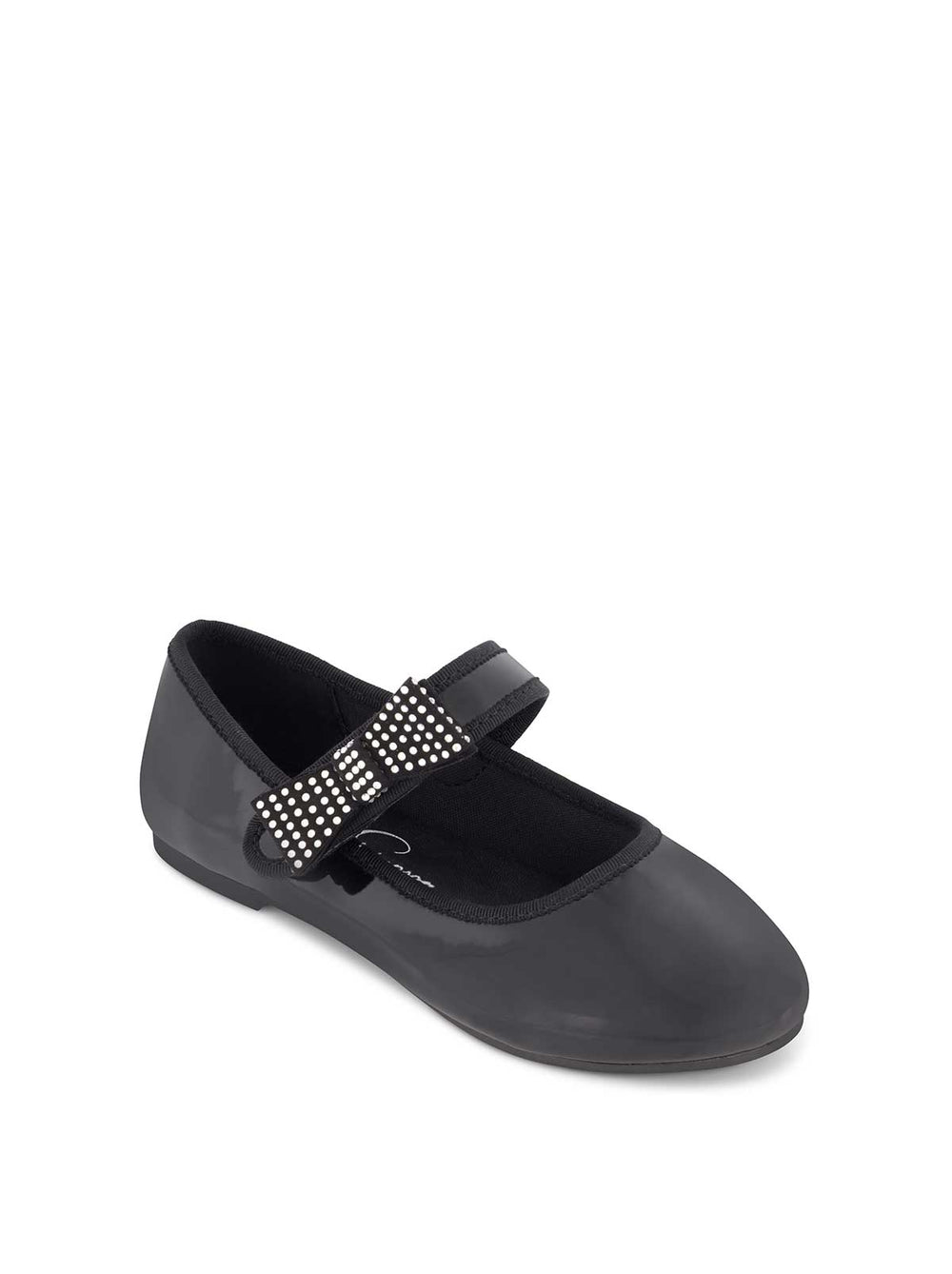 Little Girls' Amy Crystal Bow Ballet Flat - Black