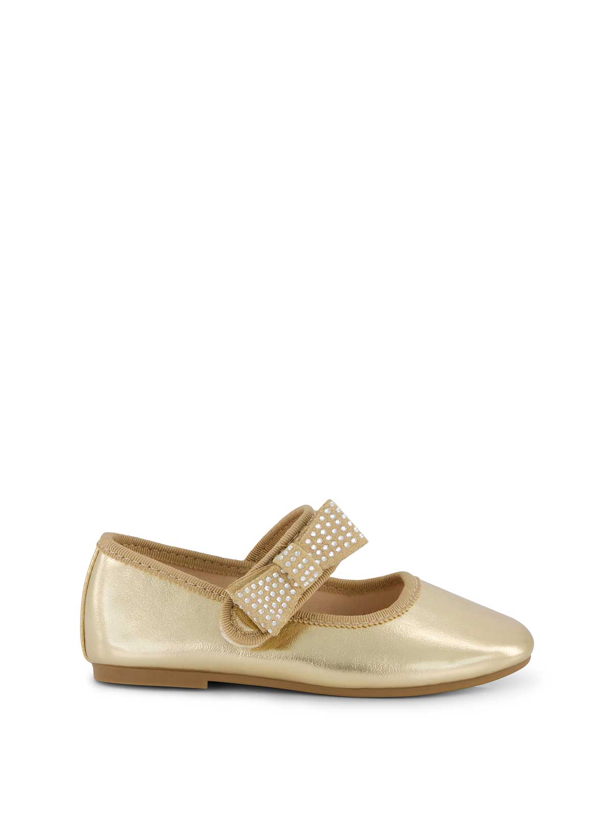 Toddler Amy Crystal Bow Ballet Flat - Gold