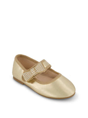 Toddler Amy Crystal Bow Ballet Flat - Gold