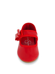 Toddler Amy Crystal Bow Ballet Flat - Red