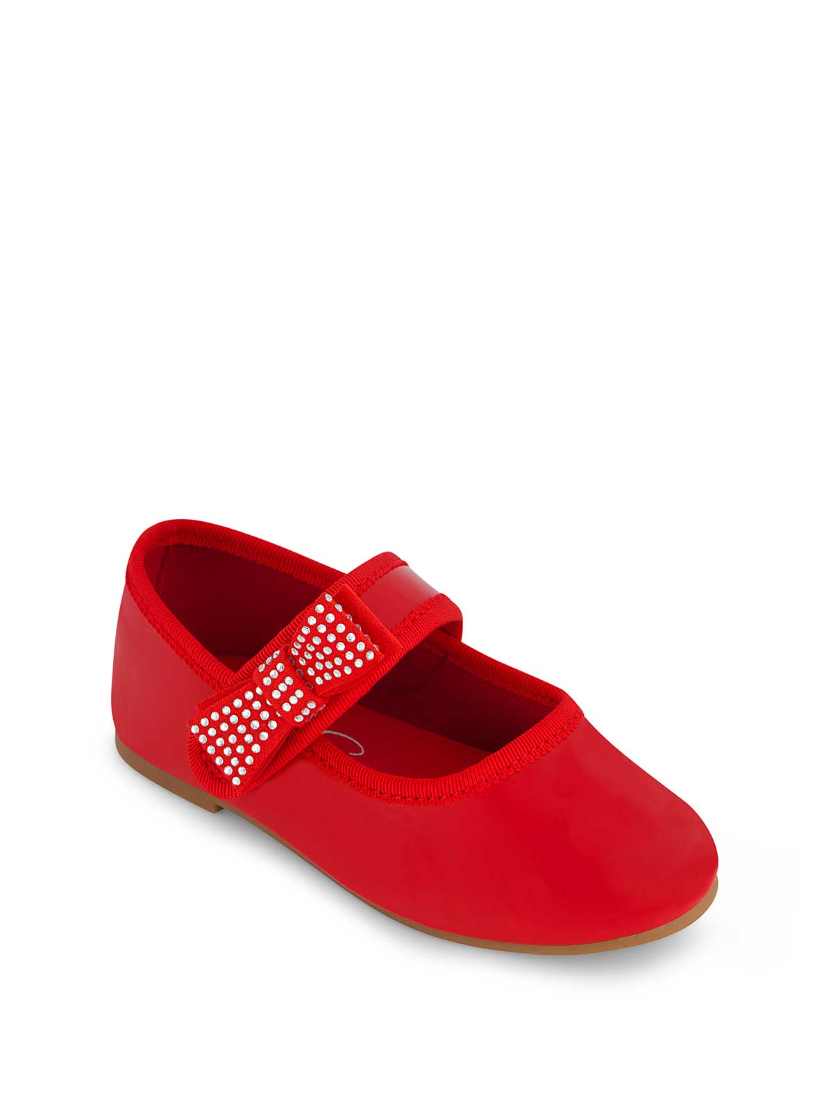 Toddler Amy Crystal Bow Ballet Flat - Red