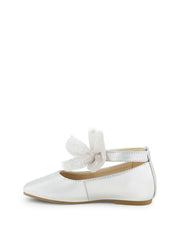 Toddler Amy Tulle Bow Ballet Flat - Silver