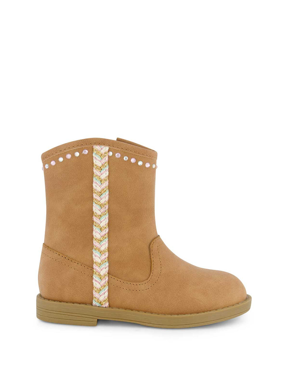 Toddler Layla Stripe Western Bootie - Cognac