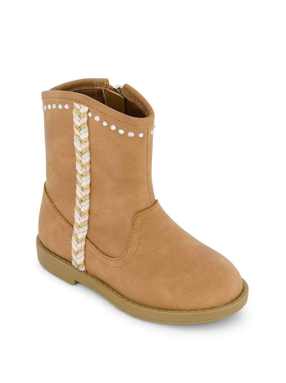 Toddler Layla Stripe Western Bootie - Cognac