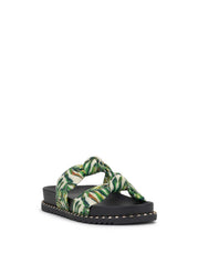 Caralyna Flat Sandal - Green Multi