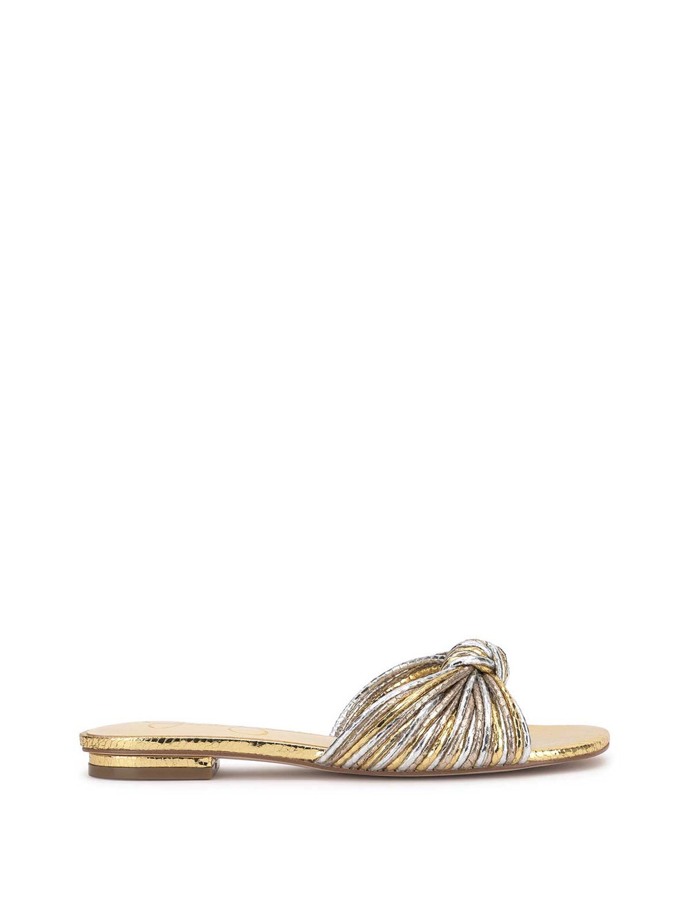 Dydra Knotted Flat Sandal - Silver & Gold