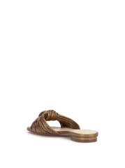 Dydra Knotted Flat Sandal - Bronze