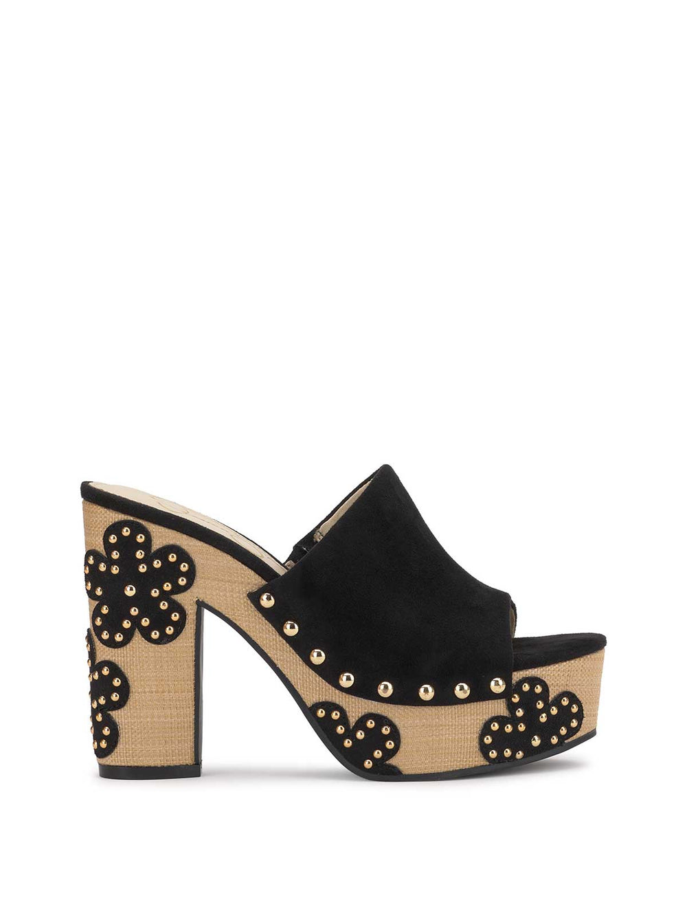 Shelbie Platform Slide - Black Floral