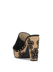 Shelbie Platform Slide - Black Floral