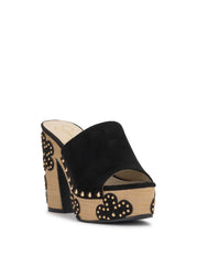 Shelbie Platform Slide - Black Floral