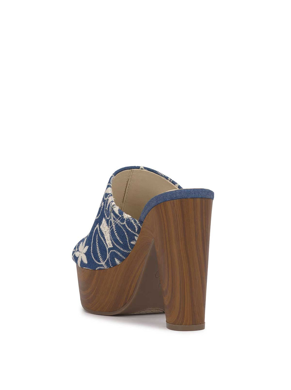 Shelbie Platform Slide - Floral Denim