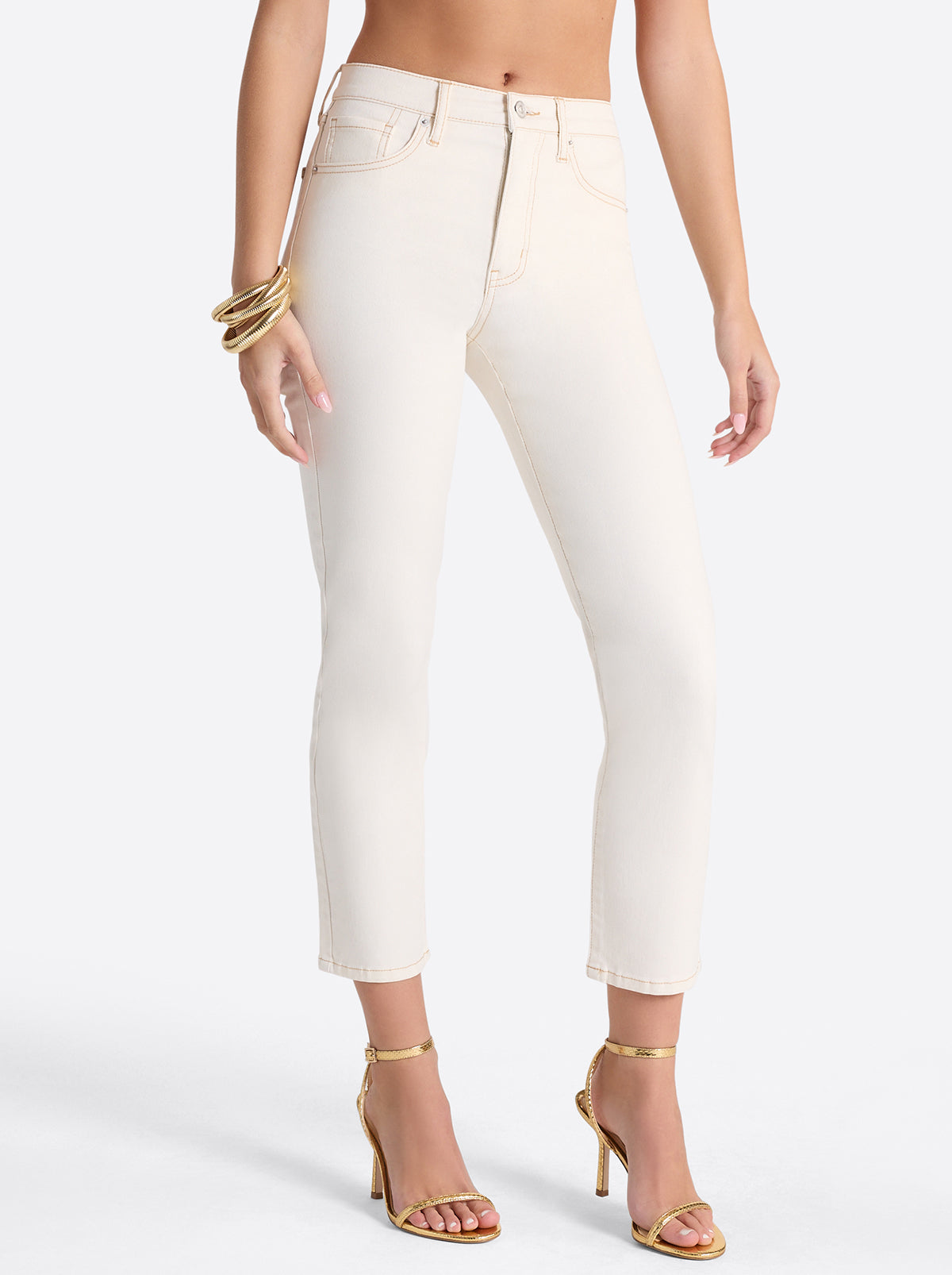 Harmony Straight High Rise Jeans - Ecru