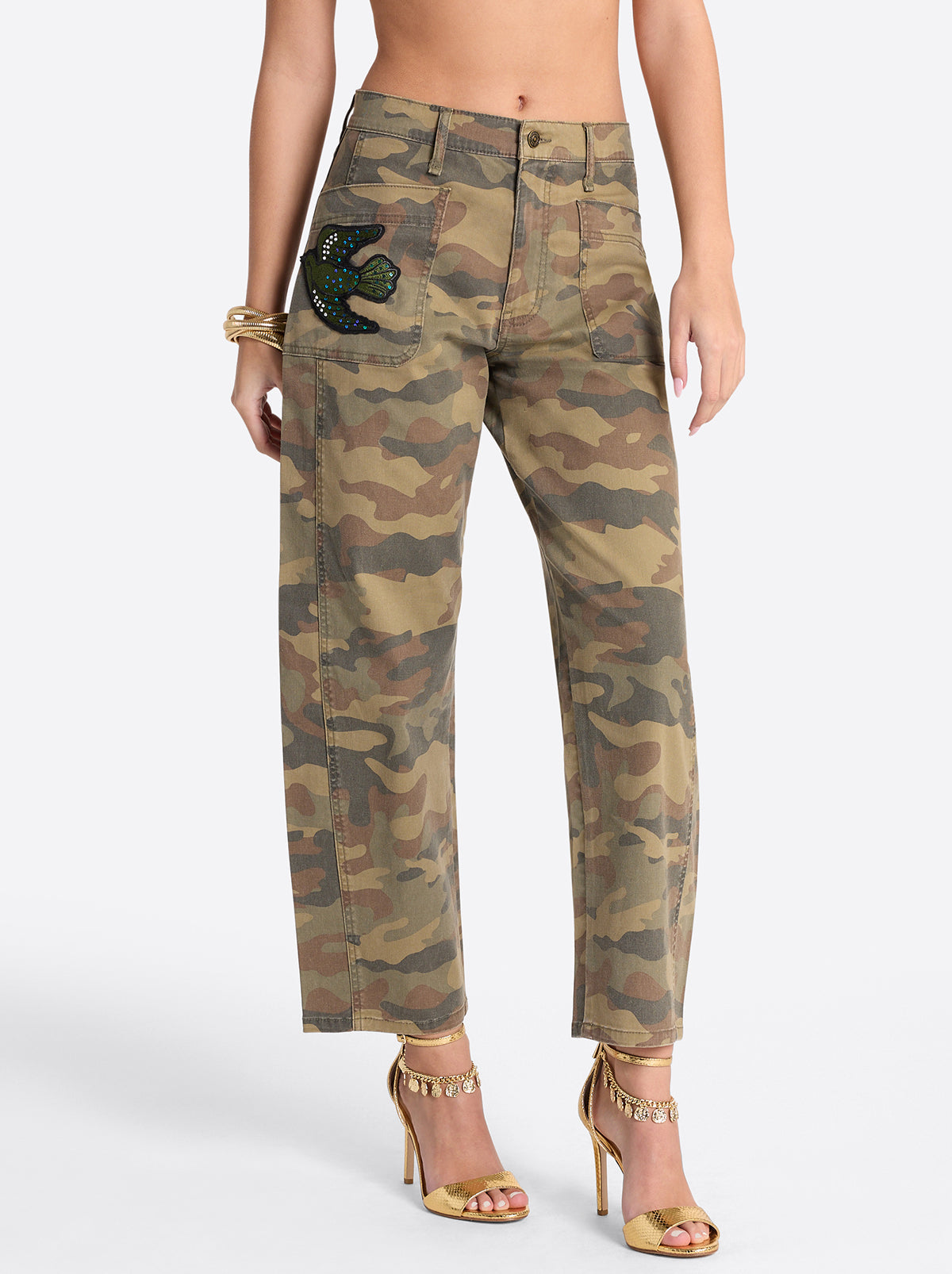 Relaxed Barrel Jeans - Camo