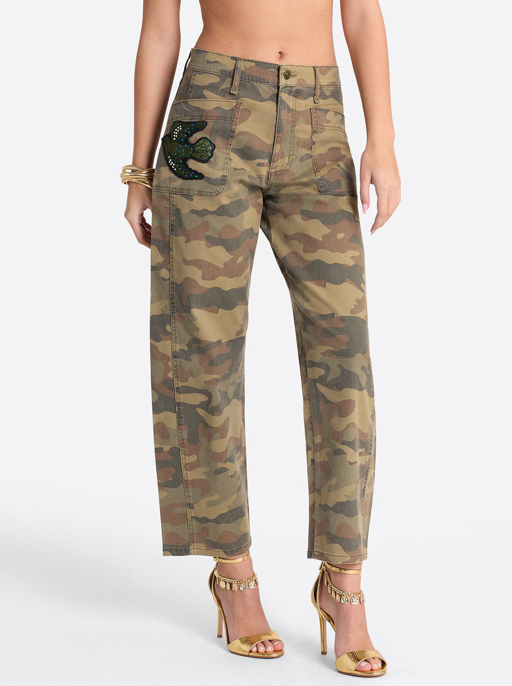 Relaxed Barrel Jeans - Camo
