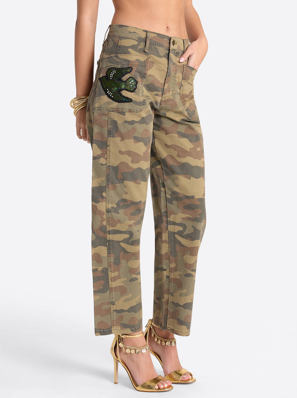 Relaxed Barrel Jeans - Camo