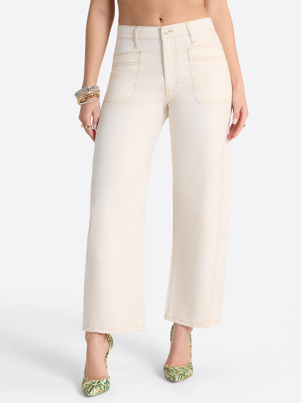 Relaxed Barrel Jeans - Ecru