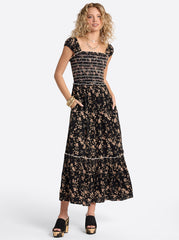 Clarice Maxi Dress - Obsidian Wispy Ditsies