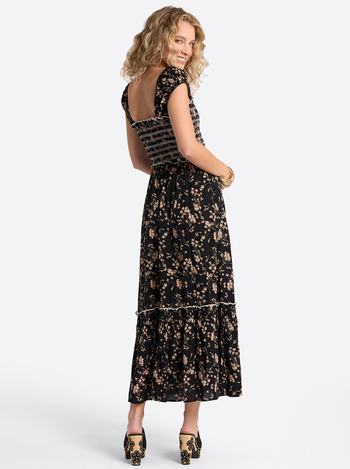 Clarice Maxi Dress - Obsidian Wispy Ditsies