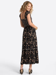 Clarice Maxi Dress - Obsidian Wispy Ditsies