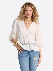 Elsie Babydoll Blouse - Buttercream