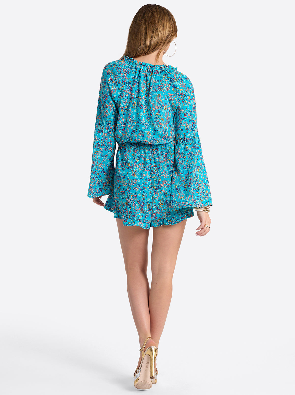 Aurelia Romper - Tile Blue Acrylic Ditsy