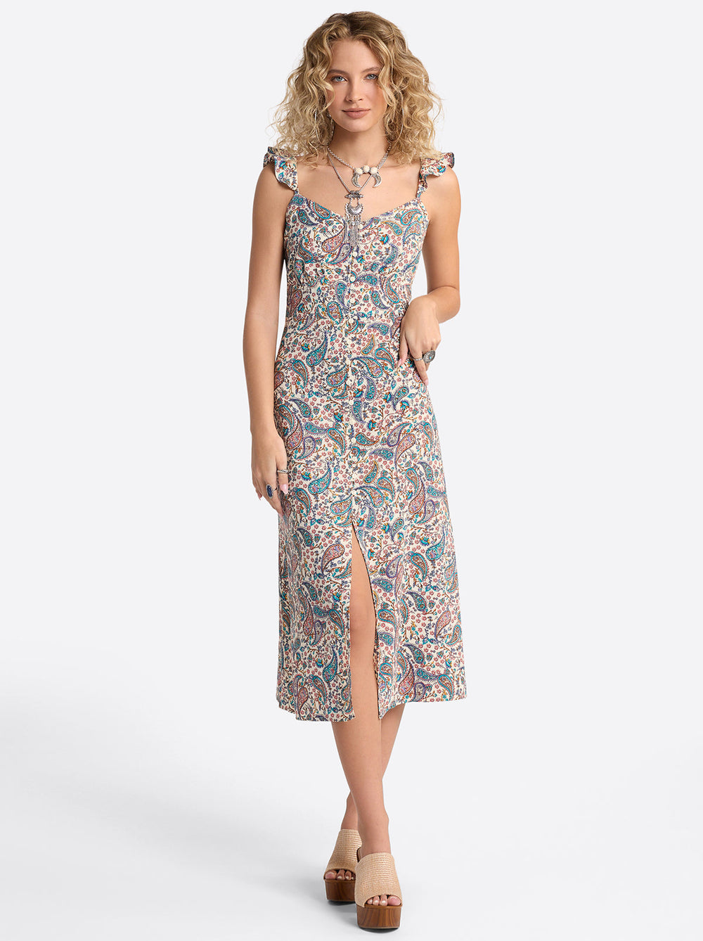 Sahira Dress - Buttercream Playful Paisleys