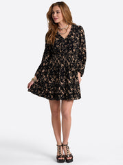 Yara Dress - Obsidian Wispy Ditsies