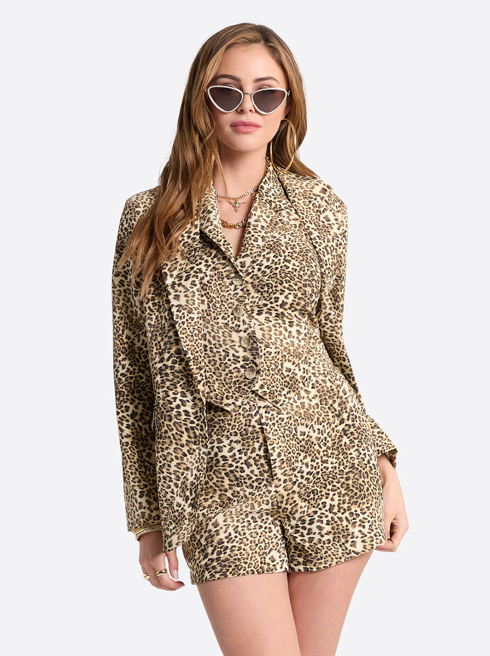 Kailani Blazer - Vanilla Ice Petite Leopard