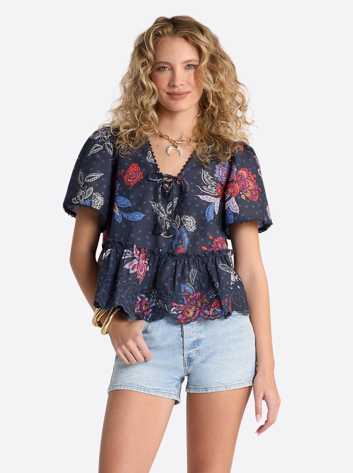 Raquelle Blouse - Polar Night Colorful Rio